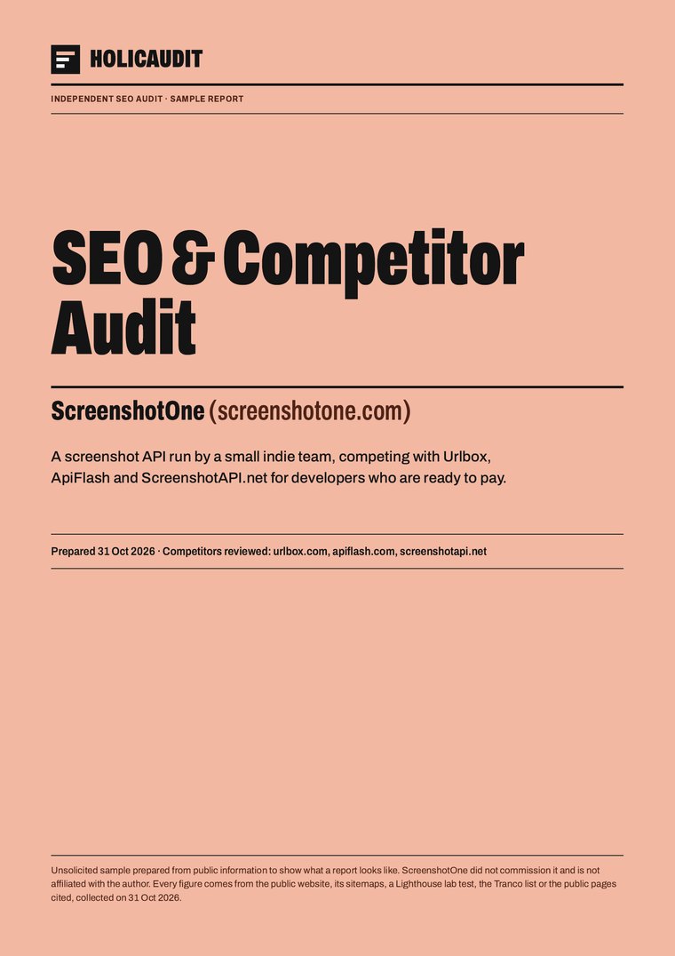Sample report page 1, cover